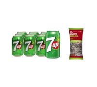 UBOON- UP7 - Bebida Refrescante, Pack 12 lata 33 cl +¡Incluye un Pipas girasol gigantes tostadas Mercadona de Regalo