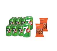 UBOON- UP7 - Bebida Refrescante, Pack 24 lata 33 cl +¡Incluye Dos Cacahuete frito mezcla Mercadona de Regalo