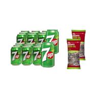 UBOON- UP7 - Bebida Refrescante, Pack 24 lata 33 cl +¡Incluye Dos Pipas girasol gigantes tostadas Mercadona de Regalo