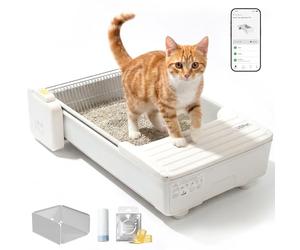 UBPET C31 Arenero Gatos Autolimpiable, Arenero Autolimpiable Abierto con Control por App, Desodorizador, Diseño de Doble Peine, Gran Capacidad, Arenero Automatico para Múltiples Gatos