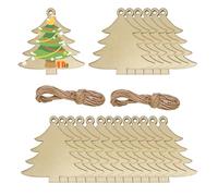 UBRAVE Adornos de Madera de Navidad, 20 Piezas Árbol de Navidad Colgante de Decoración, Colgantes de Madera para Navidad, Decoración de Madera, para DIY Manualidades, Regalo, Decoración de Navidad