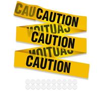 UBRAVE Cinta de Advertencia Amarilla, Cinta de precaución de halloween, señal de distanciamiento de Peligro para áreas de Peligro de Trabajo, Decoraciones Halloween, 7.5cm*20m no Adhesivo