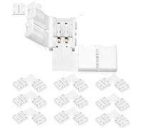 UBRAVE Conectores de luz LED,10pcs 2-Pin Conector clip para conexión de tira LED SMD3528/2835 de 8mm,Conector de Barra de Luz LED, Clip Conector Rápido Cinta LED,No se Necesita Soldadura, Forma L