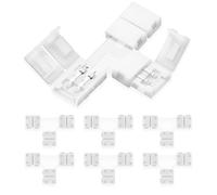 UBRAVE Conectores de luz LED,6 pcs 2-Pin Conector clip para conexión de tira LED SMD3528/2835 de 8mm,Conector de Barra de Luz LED, Clip Conector Rápido Cinta LED,No se Necesita Soldadura, Forma T