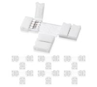 UBRAVE Conectores de luz LED,6 pcs 4-Pin Conector clip para conexión de tira LED SMD5050 de 10mm,Conector de Barra de Luz LED,SMD 5050 Clip Conector Rápido Cinta LED,No se Necesita Soldadura, Forma T