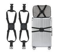 UBRAVE Correas para Equipaje Nailon, 2 Piezas Correas Ajustables para Equipaje, Correas de Equipaje Ajustables, para Equipaje Fijo, Los Crucero Viajes Aéreos, para reconocer fácil el Equipaje, Negro