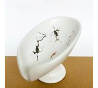 UBRAVE Jaboneras para Baño, Jaboneras Caja Cerámica, Bandeja de jabón para Ducha para Jabón,Esponjas y Más, Simple y Retro, Apto para Cocina, Baño, Jabonera Hecha a Mano, Blanco