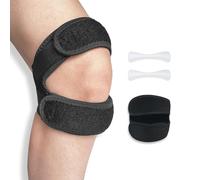 UBRAVE Rodillera Ajustable Deportiva,Cinta Rotuliana Rodilla, Doble Tira De Silicona, Elástico,Transpirable,Para Estabilización De La Articulación En Tenis,Correr,Saltar,Escalada Ect (Negro/1Pieza)