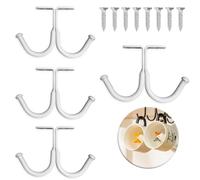 UBRAVE Tazas Soportes, 4 Piezas Soporte para Tazas Colgante con Tornillo Autoadhesivo, Soporte Para Tazas Debajo del Gabinete, Taza de café Ganchos,Cocina Almacenamiento Tazas Lazos Cinturones, Blanco