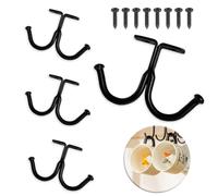 UBRAVE Tazas Soportes, 4 Piezas Soporte para Tazas Colgante con Tornillo Autoadhesivo, Soporte Para Tazas Debajo del Gabinete, Taza de café Ganchos,Cocina Almacenamiento Tazas Lazos Cinturones, Negro