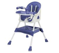 UBRAVOO Trona para Bebé 3 en 1, Sillas de Comedor Portátiles & Plegables, Trona Convertible para Comer & Jugar con Plato de Doble Capa y Rejilla para Juguetes (Azul)