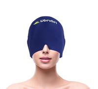 Ubrvhrt Gorro para Aliviar Migraña Gel de Hielo Frío Reutilizable Sombrero Antimigrañoso Refrigeración de 360° Mascarilla Migrañas Gorro Quimioterapia, Azul Marino