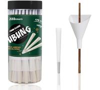 UBUNG Conos, 200 Conos, King Size blanco cono pre enrollado con filtros, King Size cono terminado hoja de rollo, incluye 1 tolva y 1 empujador para embalaje rápido