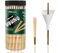 UBUNG Conos, 200 Conos, King Size marrón cono pre enrollado con filtros, King Size cono acabado hoja de rollo, incluye 1 tolva y 1 empujador para embalaje rápido