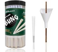 UBUNG Conos, 50 Conos, King Size blanco cono pre enrollado con filtros, King Size cono acabado hoja de rollo, incluye 1 tolva y 1 empujador para embalaje rápido