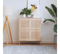 UBVNFGMK Juego de 4 puertas de armario de madera maciza de pino con diseño de listones de 39,5 x 39,4 cm, elegantes puertas de muebles para cocina, baño, zapatero y más