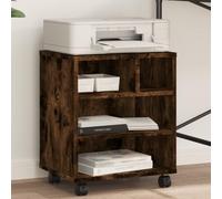 UBVNFGMK Soporte para impresora de madera con 4 ruedas, 41 x 32 x 48 cm, mesa auxiliar multifuncional para oficina y cocina, como estantería de archivos o mesita de noche