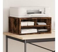 UBVNFGMK Soporte para impresora, roble ahumado, 49 x 40 x 22,5 cm, de material de madera, mucho espacio para archivos y suministros de oficina, multifuncional como estantería o mesa auxiliar