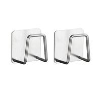 Ubxvamm Juego de 2 escurridores de esponja de acero inoxidable para fregadero, gancho de ahorro de espacio con adhesivo trasero, herramienta de organización de cocina