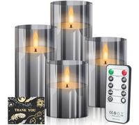 UCAMP 4 Piezas Velas Led Efecto Llama,Velas Eléctricas con Luz Parpadeante con Mando a Distancia,Velas Eléctricas Parpadeantes para Bodas,Fiestas,Vacaciones,Decoración Del Hogar Al Aire Libre