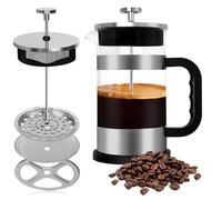 UCAMP Cafetera de prensa francesa,Cafetera Francesa 1000ml,Kenya Cafetera émbolo,portátil con triple filtro,Vidrio borosilicato resistente al calor,para Casa,Cocina,Oficina y Viajar