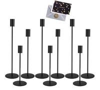 UCAMP Candelabros de Metal,Juego de 9 Candelabro Decorativos de Velas,Candelabros para Velas Negro,Portavelas de Metal Alto para Cena Romántica a La Luz de Las Velas,Aniversario,Fiesta de Bodas