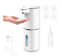 UCAMP Dispensador de Jabón Automático,380ml Automatico Dispensador Jabon Baño,Dispensador de Jabón de Manos Sin Contacto,Ipx5 a Prueba de Agua,Recargable por USB,para Cocina,Baño,Hotel