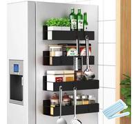 UCAMP Estante Magnético,Juego de 4 Especiero Magnético,Estante Magnético para Refrigerador,Sin Taladrar,Imanes Colgantes,Organizador Magnético para Organización de Cocina y Microondas