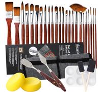 UCAMP Juego de 32 Pinceles Para Pintura Acrílica, Óleo y Acuarela Profesionales - Para Gouache y Amantes de la Pintura
