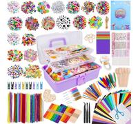 UCAMP Juego de manualidades para niños, 3700 unidades, juego de scrapbooking con caja de almacenamiento, suministros de manualidades para niños, papel de manualidades, material de scrapbooking, para