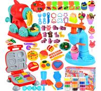 UCAMP Juego de Plastilina,Moldes con Plastilina,Herramientas Plastilina para Niños,Accesorios de Arcilla de Modelado,Hamburgues Helados Máquin Pasta,Regalo di a Partir de 3 años