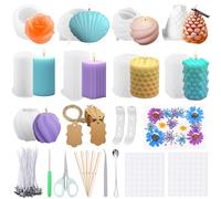 UCAMP Kit de Moldes para Hacer Velas - Silicona para Velas Artesanales - Decoración del Hogar y Manualidades