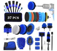 UCAMP Kit Limpieza Coche,37 Piezas Cepillo Limpieza Coche,Juego de Herramientas de Cepillo de Neumáticos,Kit de Limpieza Coche Kit Detailing Coche,Juego de Cuidado Interior y Exterior del Automóvil