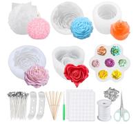 UCAMP Moldes de silicona para fundición, 6 moldes de silicona, molde de silicona para hacer velas, jabón hecho a mano, velas perfumadas