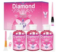 UCAMP Sellador de pintura de diamante 150ml x 3,viene con 4 accesorios,Sellador Transparente para Pintura de Diamante,Diamond Painting Finish,Juego de caja de color de pegamento de pintura de diamante