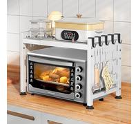 UCAMP Soporte Extensible para Microondas,Soporte para Microondas,Estantería para Microondas,Estante Organizador de Encimera de Cocina,Horno Estantería de Almacenamiento para Parrilla,Blanco