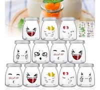 UCAMP Vasos Yogurtera,Vasos Yogurtera De Cristal,Tarros De Yogur Con Tapa,Tarros De Cristal Con Tapa Para Yogurt,Botes Cristal Pequeños De 150 Ml,Recipientes De Vidrio Para Pudín Y Yogur