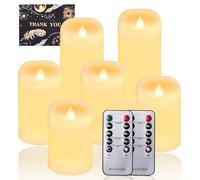 UCAMP Velas LED Recargables,Juego de 6 Velas de té LED,Velas Eléctricas con Luz Parpadeante,Velases Artificiales Realistas a Pilas para Bodas,Fiestas,Festivales,Decoraciones de Navidad