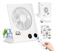 UCAMP Ventilador de Escritorio USB,Mini Ventilador Portátil,4000mAh Silent fan-Inclinación de 180°-con Mando a Distancia y Pantalla Digital-Velocidad Continua