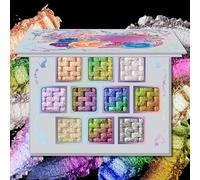 UCANBE Paleta de sombras de ojos Chameleon Multichrome, 10 colores, reflectante, metálica, con cambio de color, versátil, mezclable, holográfica brillante, paleta de sombras de ojos