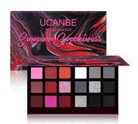 UCANBE Paleta de Sombras de Ojos Rojo Negro 18 Colores