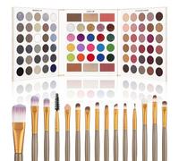 UCANBE Paletas de Maquillaje Multiusos 86 Coloridas con 15 Pinceles, Paletas de Sombra de Ojos Brillantes Mate, Bronceadores, Coloretes, Iluminadores, Larga Duración(03)