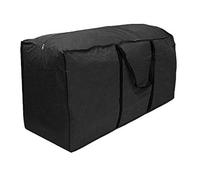 UCARE Garden Cushion Storage Bag Outdoor Waterproof Large Seat Cushion Cover Lightweight Portable Multifunctional Storage Bag with Zipper and Handle Furniture Protection Cover Black (116x47x51cm)