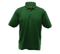 UCC - Polo Piqué Grueso de Manga Corta Modelo 50/50 Heavweight Hombre Caballero Verano/Deporte (4XL) (Verde Botella)