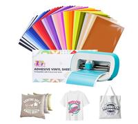 UCEC 41 piezas Smart Iron On para Cricut Joy 14 cm x 30,5 cm, lámina para plóter textil, vinilo de transferencia de calor con 37 colores diferentes, lámina flexible para plóter de textil para planchar