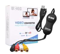 UCEC Capturadora de Video USB 2.0, VHS VCR TV a DVD, Convertidor de Videos All in One para Mac OS X PC Win 7,8,10, Quick Time para Mac, Version Actualizada