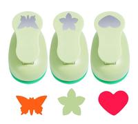 UCEC Juego de 3 perforadoras con diseño de mariposa, pétalos, corazón, perforadora de papel, troqueladora para niños, para manualidades, álbumes de recortes, tarjetas de felicitación, troqueladora
