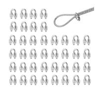 UCFBWO 40 Piezas Abrazadera de Cable, Abrazadera Cable Acero con M4, 304 u para Cables, Abrazaderas de Cable de Alambre para Cable de Acero Alambre de Acero Tendedero de Cable de Alambre