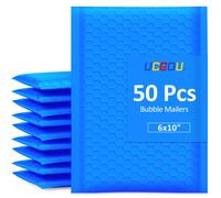 UCGOU Bubble Mailers 6x10 Inch Blue 50 Pack Poly Padded Envelopes Smal
