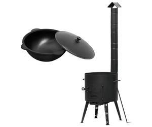 Uchag Ø49 Uchag 2 mm de acero Uchak, tubo de extracción de chimenea, estufa de camping, 22 l, Kazan, redondo, Kazan, chimenea, cocina, exterior, horno de gulash